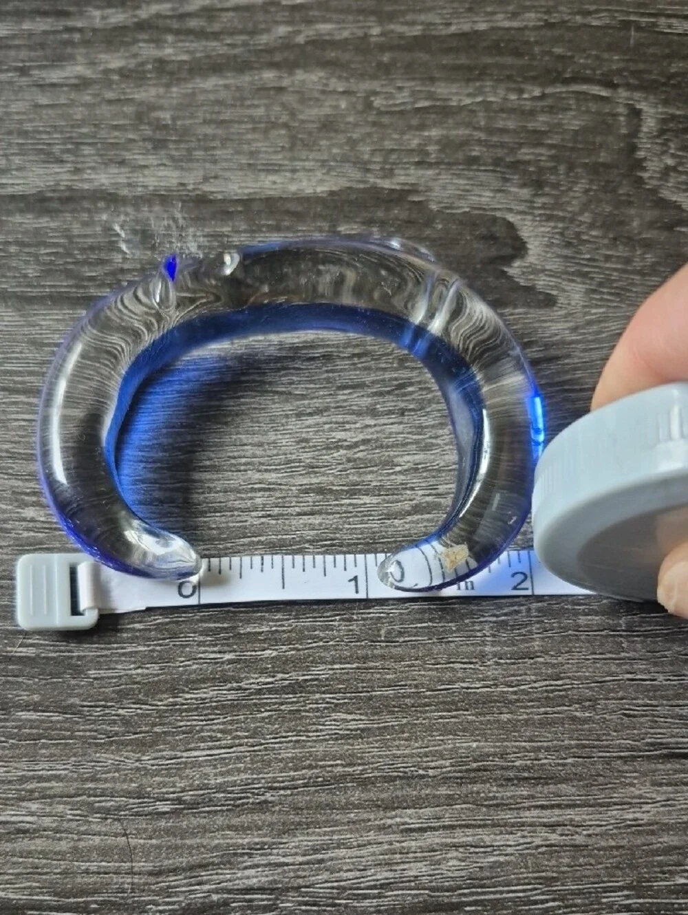 Blue Clear Glass Cuff Bracelet Murano?